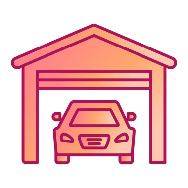 araba garajı ikonu vektör illüstrasyonu