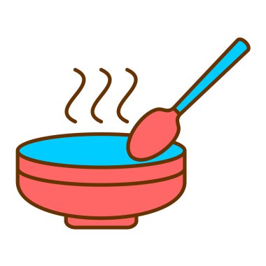 çorba simgesi vektör illüstrasyonu