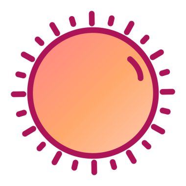 Beyaz arkaplan üzerinde gölge simgesi olan güneş, vektör illüstrasyonu