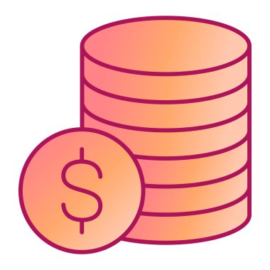 Dolar sikkeleri ikon vektör illüstrasyon tasarımı