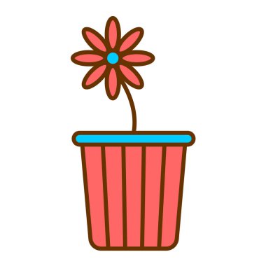 Çiçek saksısı vektör çizimi