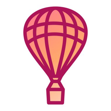 Sıcak hava balonu ikonu. Web için sinek aerostat vektör çizgisi simgelerinin ana hatları