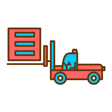 Kargo taşıyıcı vektör çizimine sahip forklift kamyonu