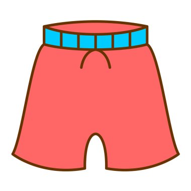 Plaj şortu ikonu. Web için kıyafet vektör sembolünün özet çizimi