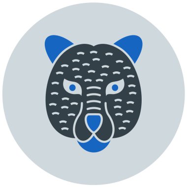 Kaplan yüzlü ikon vektör illüstrasyonu