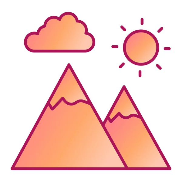 Mountains Web Icon Simple Illustration — Stock Vector