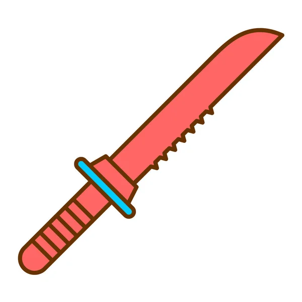ナイフアイコン 白い背景に孤立したウェブデザインのための中世の剣のベクトルアイコンの簡単なイラスト — ストックベクタ