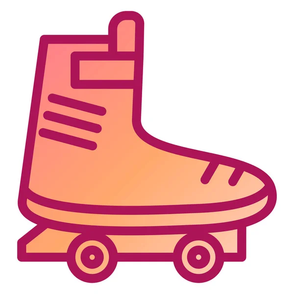 Skate Ícone Web Ilustração Simples — Vetor de Stock
