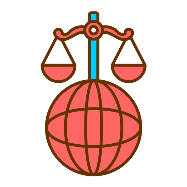 Ilustración Vectorial Seo Símbolo Equilibrio Ajuste Señal Justicia Elemento Contorno — Vector de stock