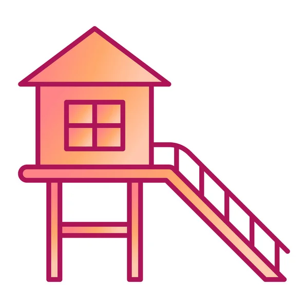 Ilustração Vetorial Uma Casa Desenhos Animados — Vetor de Stock