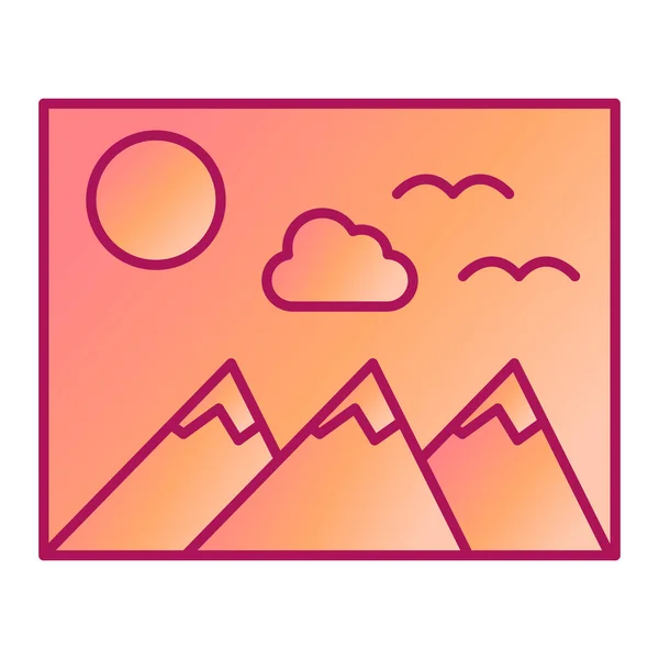 美しい風景のアイコンのベクトル図 — ストックベクタ