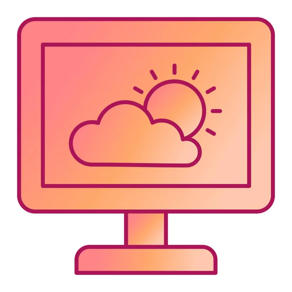 Chmura Komputerze Ikona Internetowa — Wektor stockowy