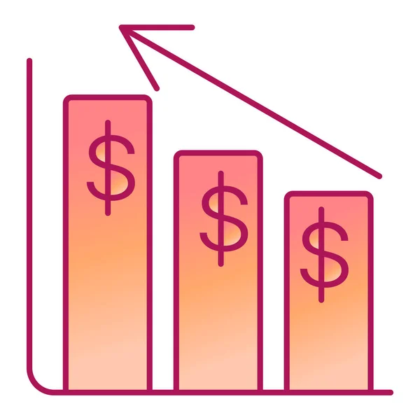 Financial Graph Dollar Symbols Vector Illustration — Stock Vector