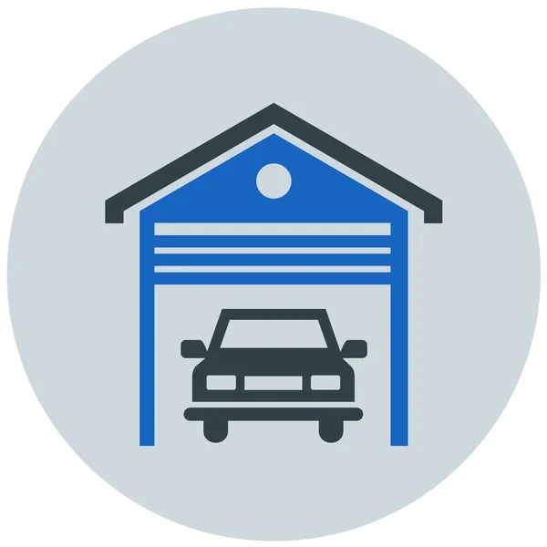 Garagem Carro Ícone Web —  Vetores de Stock