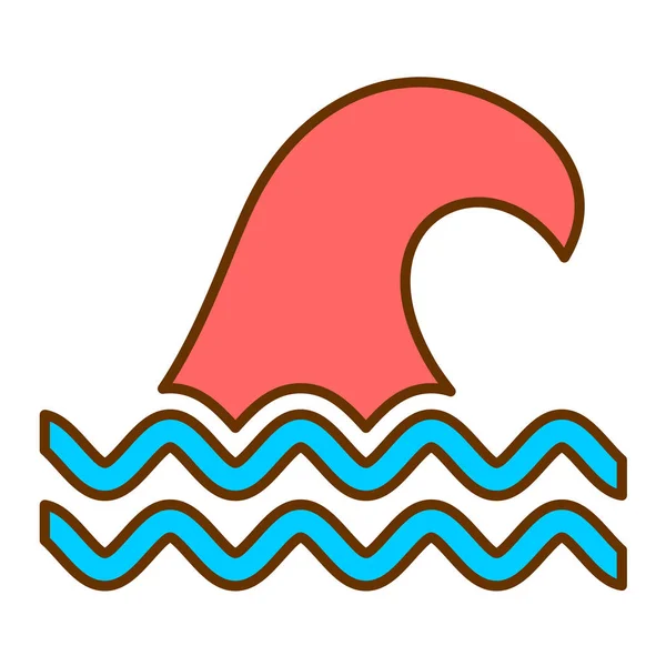 Ikona Wektor Fali Morskiej Projekt Ilustracji — Wektor stockowy