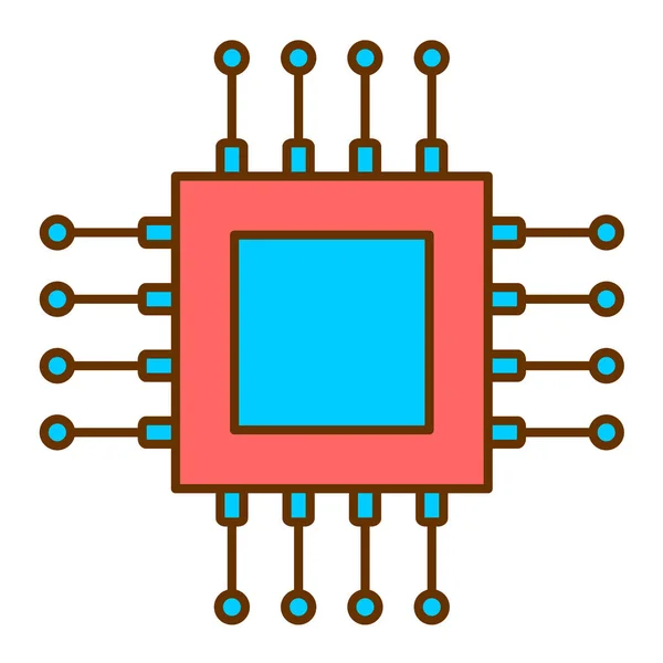 Chip Vector Delgada Línea Icono — Archivo Imágenes Vectoriales