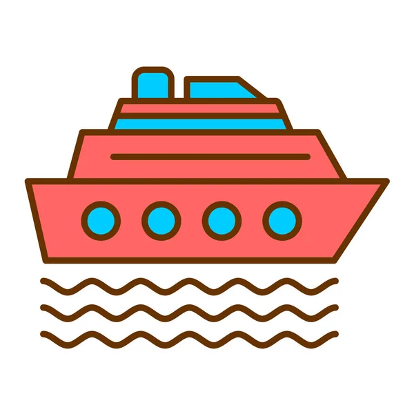 Statek Wycieczkowy Linii Wektor Ikony Projekt Ilustracji — Wektor stockowy