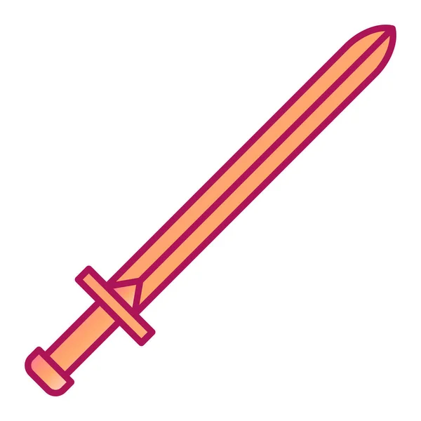 Mittelalterliche Schwertsymbolik Karikatur Von Spielvektorsymbolen Für Webdesign Isoliert Auf Weißem — Stockvektor