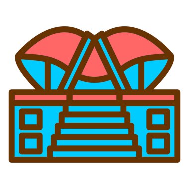 Bina. Web simgesi basit illüstrasyon