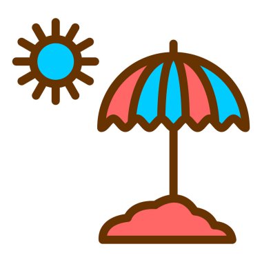 Şemsiye. Web simgesi basit illüstrasyon