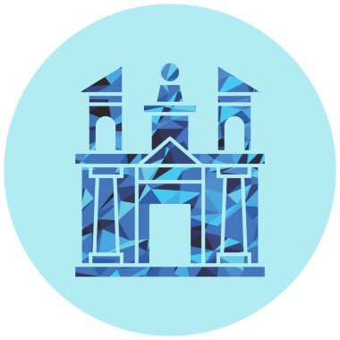 Bina. Web simgesi basit illüstrasyon