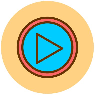 Oynayın. Web simgesi basit illüstrasyon