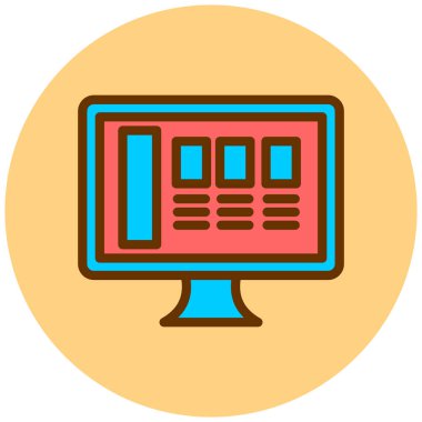 Bilgisayar. Web simgesi basit illüstrasyon