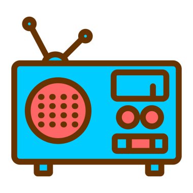 Radyo. Web simgesi basit illüstrasyon