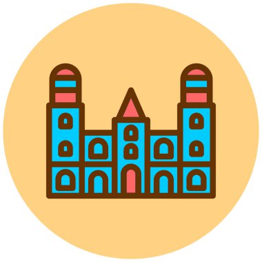 Bina. Web simgesi basit illüstrasyon