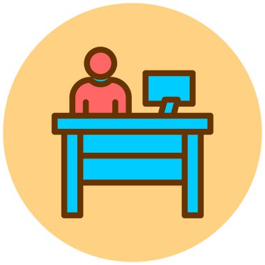 iş ve ofis masası vektör simgesi kolayca düzenleyebilirsiniz