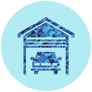 Araba garajı ikonu. Beyaz arkaplanda izole edilmiş web tasarımı için basit park vektör simgeleri çizimi