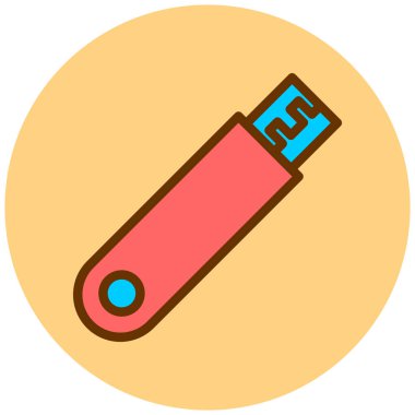 USB flash disk simgesi. vektör illüstrasyonu
