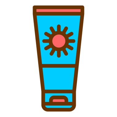 Güneş kremi. Web simgesi basit illüstrasyon