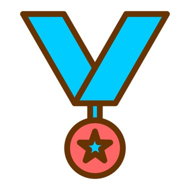 Madalya ikon vektör illüstrasyonu