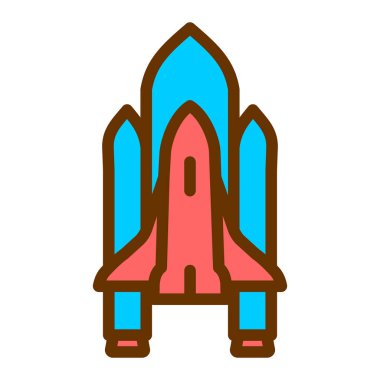 Roket. Web simgesi vektör illüstrasyonu