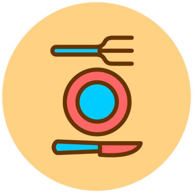 yiyecek ve içecek düz vektör simgesi