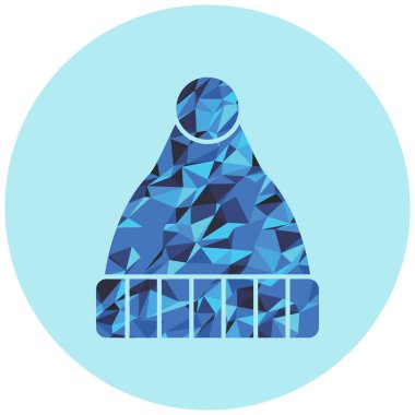 Mavi ve beyaz noel şapkasının vektör çizimi