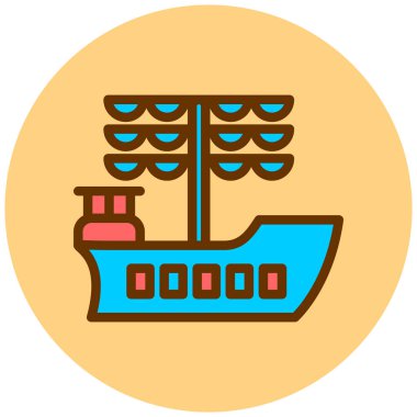 Gemi. Web simgesi basit illüstrasyon