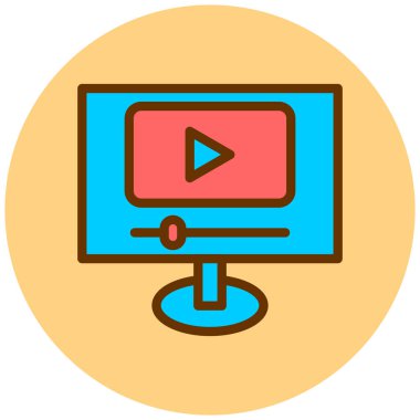 video. Web simgesi basit illüstrasyon