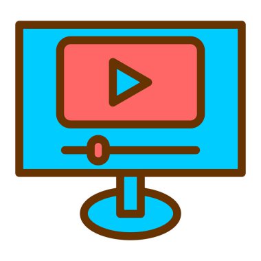 Monitör. Web simgesi vektör illüstrasyonu