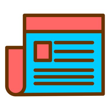 Gazete. Web simgesi basit illüstrasyon