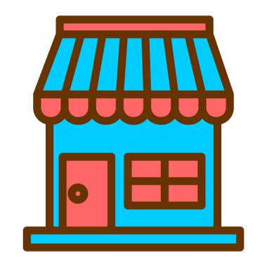 Dükkan. Web simgesi basit illüstrasyon