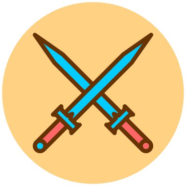 Kılıçlar. Web simgesi basit illüstrasyon