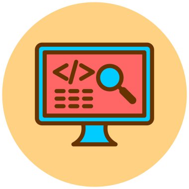 Kodlama. Web simgesi basit illüstrasyon