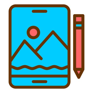 Tablet modern simgesinin vektör illüstrasyonu