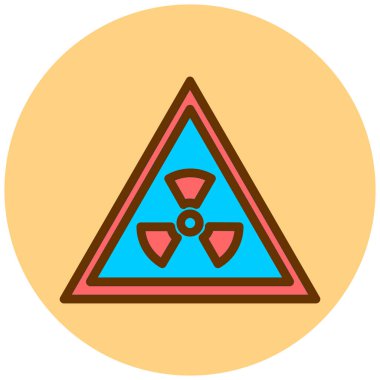 Kişisel ve ticari kullanım için nükleer tehlike simgesi...