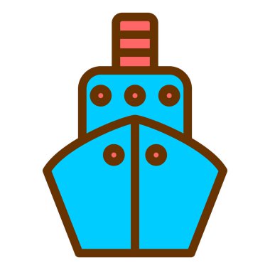 Gemi. Web simgesi basit illüstrasyon