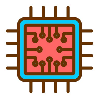 İşlemci. Web simgesi basit illüstrasyon