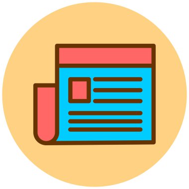 Gazete. Web simgesi basit illüstrasyon