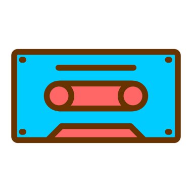 kaset teybi ikon vektör illüstrasyon grafik tasarımı